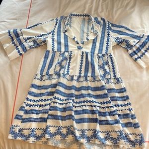 Blue and white patterned coverup/dress